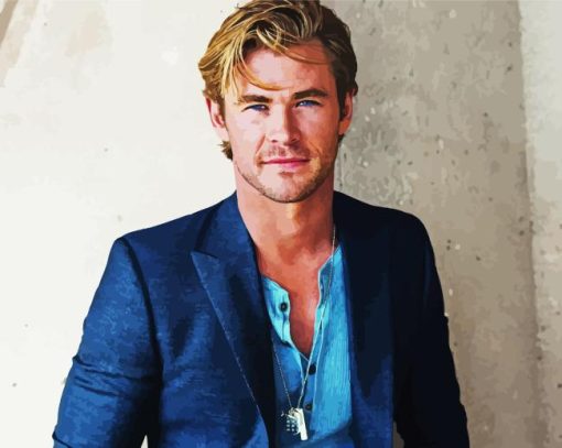 Australian Actor Chris Hemsworth By Painting With Number