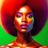 Afro Black Woman paint by number