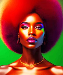 Afro Black Woman paint by number