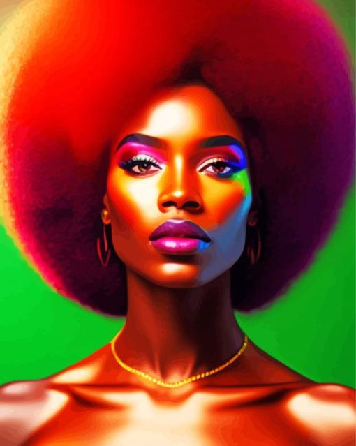 Afro Black Woman paint by number