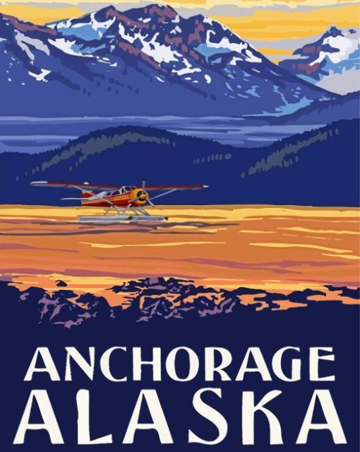 Anchorage Alaska Poster By Painting With Number