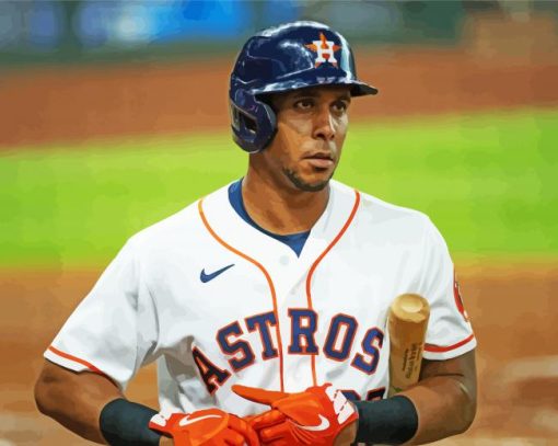 Astros Michael Brantley Baseball Player paint by number