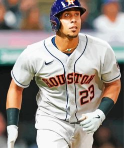 Astros Michael Brantley Baseballer paint by number