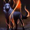 Black Wolf On Fire paint by number