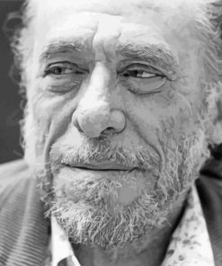 Black And White American Poet Charles Bukowski paint by number