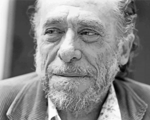 Black And White American Poet Charles Bukowski paint by number