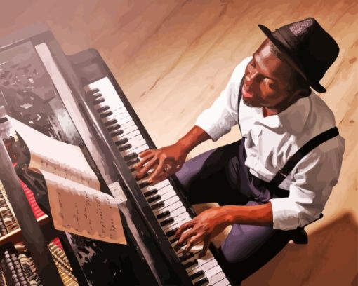 Black Man At Piano Paint by number