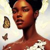 Black Woman And Butterflies paint by number