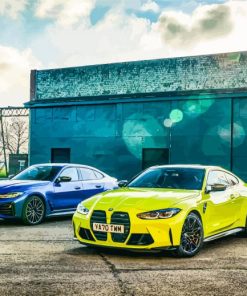 Blue And Yellow BMW M4 Cars paint by number