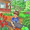 Boy In Garden paint by number