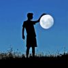 Boy Silhouette With Moon Paint by number