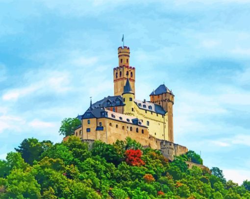 Braubach Germany Marksburg Castle paint by number