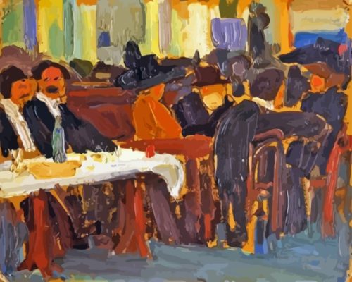 Cafe In Paris By Amadeo De Souza Cardoso paint by number