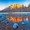 Castle Mountain In Winter paint by number