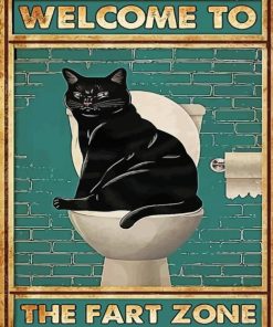 Cat On A Toilet paint by number