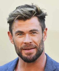 Chris Hemsworth Australian Actor By Painting With Number