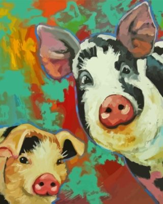 Cow And Pig Paint by number