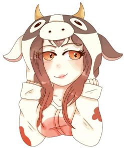 Cute Anime Cow Girl paint by number