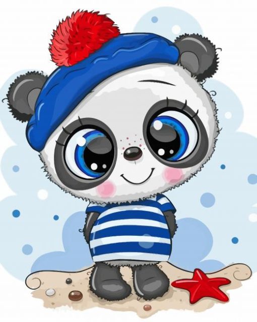 Cute Anime Panda paint by number