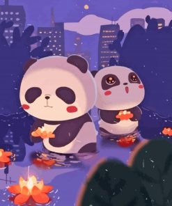 Cute Anime Pandas paint by number