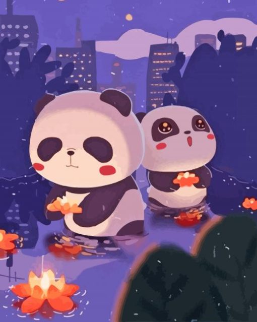 Cute Anime Pandas paint by number