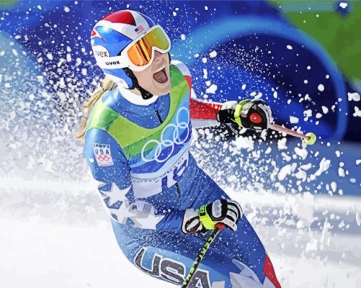 Female Alpine Skier paint by number