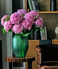 Flowers In Green Vase paint by number