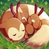 Furret With Sentret Sleeping Paint By Numbers