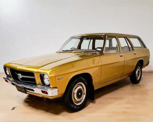 Golden Holden HQ Kingswood paint by number