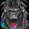 Gorilla In Dreadlocks Paint by number