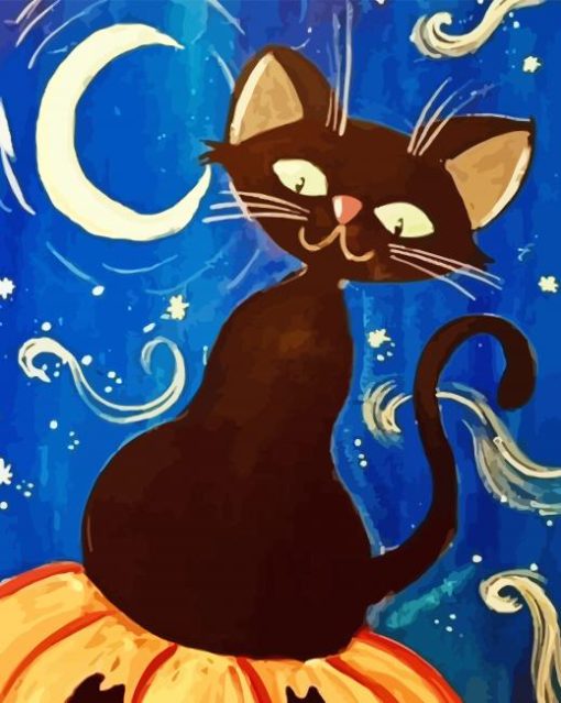 Halloween Cat paint by number