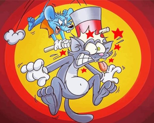 Itchy And Scratchy Animated TV Show Paint By Numbers