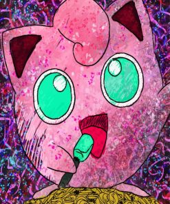 Jigglypuff Splatter Art Paint by number