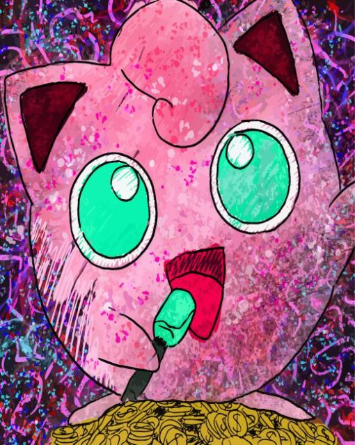 Jigglypuff Splatter Art Paint by number