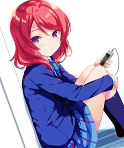 Maki Nishikino Listening Music Character By Painting With Number