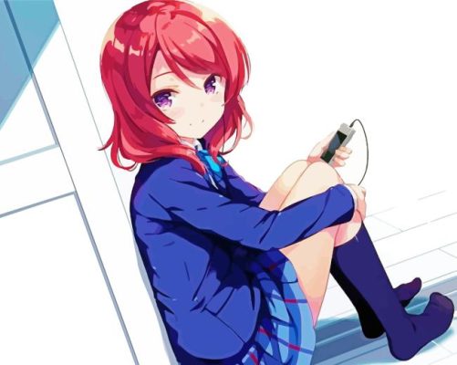 Maki Nishikino Listening Music Character By Painting With Number