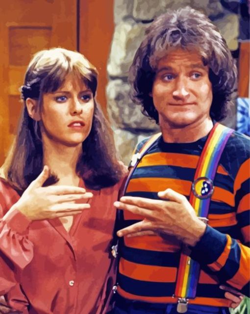 Mork And Mindy Characters paint by number