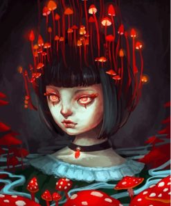 Mushroom Girl Art Paint by number