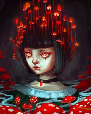 Mushroom Girl Art Paint by number