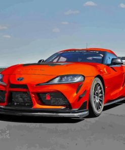 Orange Toyota Supra Mk4 paint by number