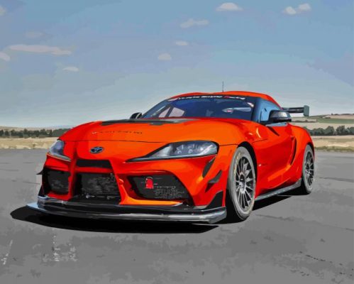 Orange Toyota Supra Mk4 paint by number