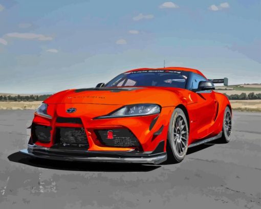 Orange Toyota Supra Mk4 paint by number