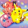 Pikachu And Clefairy And Jigglypuff paint by number