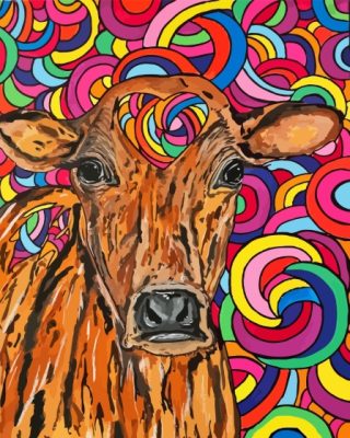 Psychedelic Cow Paint by number