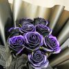 Purple And Black Flowers Roses Bouquet paint by number