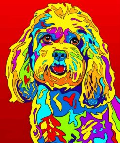 Rainbow Pop Art Cockapoo Paint by number