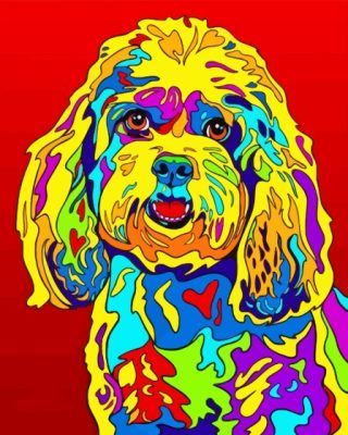 Rainbow Pop Art Cockapoo Paint by number