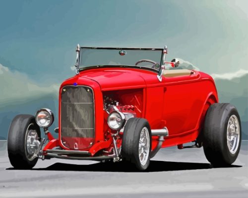 Red 32 Ford Classic Car paint by number