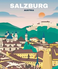 Salzburg Austria Poster paint by number