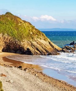 Saundersfoot Wales Beach paint by number